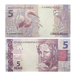 Brasil - Cédula de 5 Reais 2017 C-343 - EA - 2ª Familia - Meirelles/Goldfajn - FE