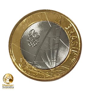Moeda 1 Real 2015 Vela - V-612 - Olimpiadas Rio 2016 - Flor de Cunho