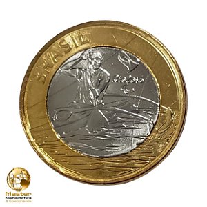 Moeda 1 Real 2015 Paracanoagem - V-613 - Olimpiadas Rio 2016 - Flor de Cunho