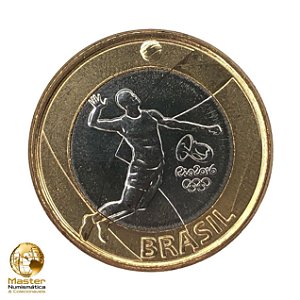 Moeda 1 Real 2015 Voleibol - V-616 - Olimpiadas Rio 2016 - Flor de Cunho