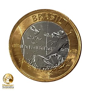 Moeda 1 Real 2016 Natação Paralimpica - V620 - Olimpiadas Rio 2016 - Flor de Cunho