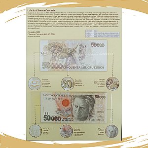 Folder com a Cédula C-226 - 50.000 Cruzeiros 1992- Camara Cascudo - Sob/Fe