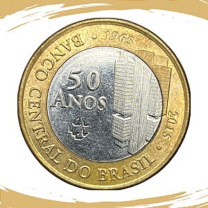 Moeda de 1 REAL 2015 - 50 Anos do BC - V-587 - Circulada