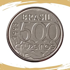 Moeda de 500 Cruzeiros 1993 - V-426 - Tartaruga - Aço Inox - Flor de Cunho