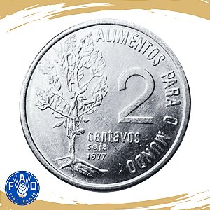 Moeda de 2 Centavos FAO 1977 - V-331 - RARA - FC