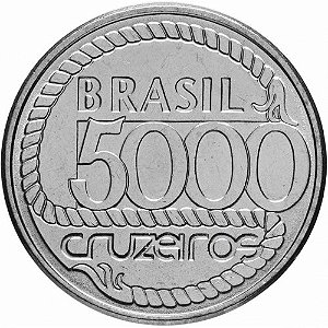 Moeda de 5000 Cruzeiros 1992 - V-429 - Tiradentes - Soberba