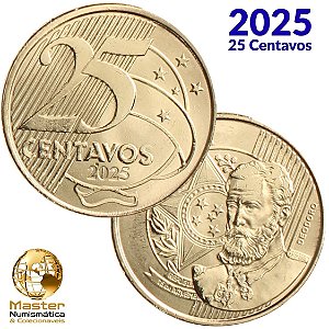 Lançamento - Moeda 25 Centavos 2025 - Flor de Cunho