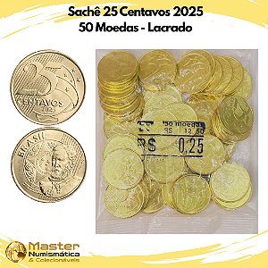 Lançamento - Sachê Lacrado 25 Centavos 2025 - V-545 - 50 Moedas FC