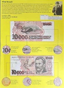 Promoção - Folder para as Cédulas C-223 a C-225 - 10 Mil Cruzeiros 1991 / 1993 - Vital Brazil