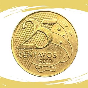 Moeda de 25 Centavos 2000 - RARA - V-520 - FC