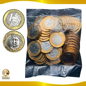 Sachê com 50 Moedas de 1 REAL 2014 - RARA - V-586 - FC