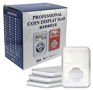 Promoção - Caixa com 10 Capsulas Slab PCCB Tamanho 27.0mm para Moedas de 1 Real da 2ª familia.