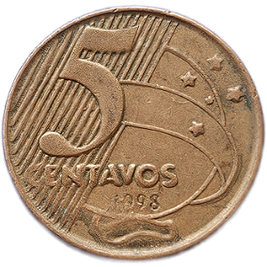 Moeda de 5 Centavos 1998 - RARA - V-464 - Circulada