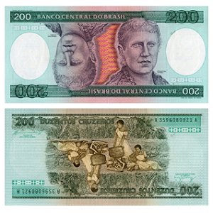 Brasil - Cédula de 200 Cruzeiros 1984 - Princesa Isabel - C-159 - Série 3906 - Flor de Estampa