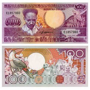 Suriname - Cédula de 100 Gulden 1986 - P-133a - Flor de Estampa