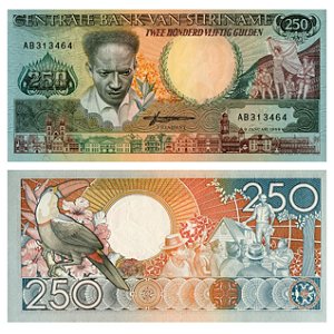 Suriname - Cédula de 250 Gulden 1988 - P-134a - Flor de Estampa