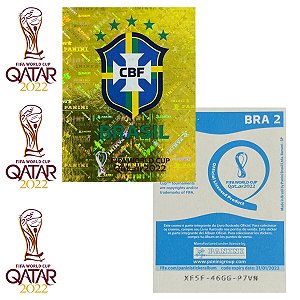 Escudo do Brasil - Figurinha BRA2 - Copa do Qatar 2022 - Raro - Original Panini