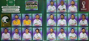 Seleção da Arabia Saudita Completa - KSA1 a KSA20 - 20 Figurinhas - Grupo C - Copa do Qatar 2022 - Original Panini