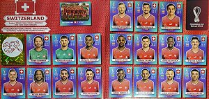 Seleção da Suiça Completa - SUI1 a SUI20 - 20 Figurinhas - Grupo G - Copa do Qatar 2022 - Original Panini