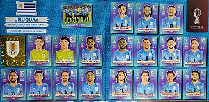 Seleção do Uruguai Completa - URU1 a URU20 - 20 Figurinhas - Grupo H - Copa do Qatar 2022 - Original Panini