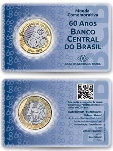Lançamento - Blister da CMB com a Moeda do Real 2025 "60 anos do Banco Central" - FC