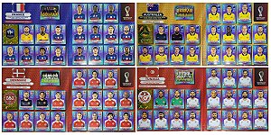 Kit com as 4 Seleções do Grupo D - França - Australia - Dinamarca e Tunisia - Todas as 80 Figurinhas - Grupo A - Copa do Qatar 2022 - Original Panini