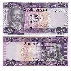 Sudão do Sul - Cédula de 50 Pounds 2019 - P-14d - Sudanese Pounds - FE