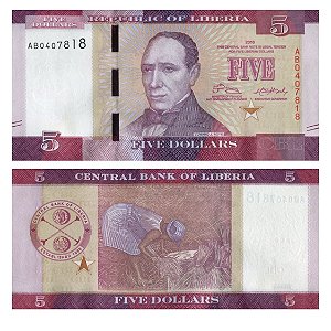 Libéria - Cédula de 5 Dollars 2016 - P-31a - Edward J. Roye - FE