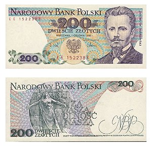 Polonia - Cédula de 200 Zlotych 1988 - P-144c - Jaroslaw Dabrowski - FE
