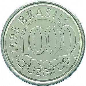 Promoção - Moeda de 1000 Cruzeiros 1993 - V-428 - Acará - Aço Inox - Sob/FC