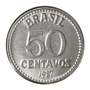 Moeda de 50 Centavos 1987 - V-393 - Aço Inox - Cruzado - Sob/FC