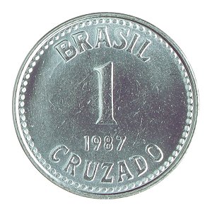 Moeda de 1 Cruzado 1987 - V-396 - Aço Inox - Série Cruzado - Sob/FC