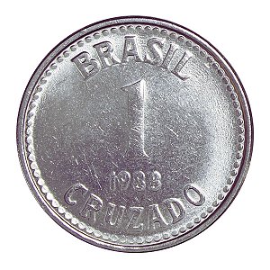 Moeda de 1 Cruzado 1988 - V-397 - Aço Inox - Série Cruzado - Sob/FC