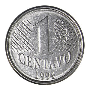 Moeda de 1 Centavo 1994 - V-438 - Aço Inox - 1ª Familia do Real - 20.0mm - 3.0g - Circulada