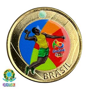 Colorida - Moeda 1 Real 2015 - Voleibol - V-616 - Flor de Cunho