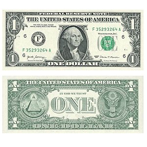 Estados Unidos - Cédula de 1 Dollar 2017 - P-544bF - Letra F (Atlanta) - FE
