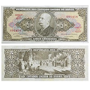Brasil - Cédula de 5 Cruzeiros 1964 C-074b - 2ª Estampa - Série 4227 - Sob/Fe
