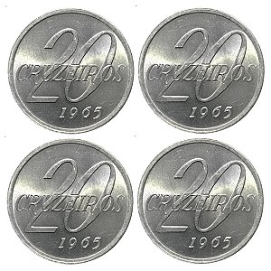 Promoção - 4 Moedas 20 Cruzeiros 1965 - V-285 - FC