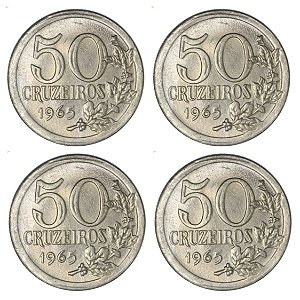 Promoção - 4 Moedas de 50 Cruzeiros 1965 - V-286 - FC