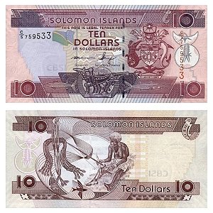 Ilhas Salomão - Cédula de 10 Dollars 2011 - P27a - FE