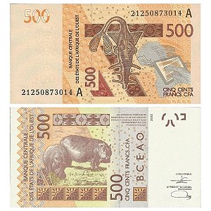 Costa do Marfim - Cédula de 500 Francs CFA 2021 - P-119Aj - FE