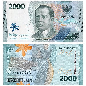 Indonésia - Cédula de 2000 Rupiah 2022 - P-163a - Mohamad H. Thamrin - FE