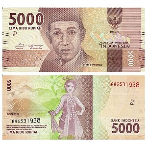 Indonésia - Cédula de 5000 Rupiah 2016 - P-156a - Dr. K. H. Idham Clalid - FE