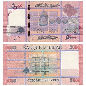 Libano - Cédula de 5000 Livres 2012 - P-91a - FE