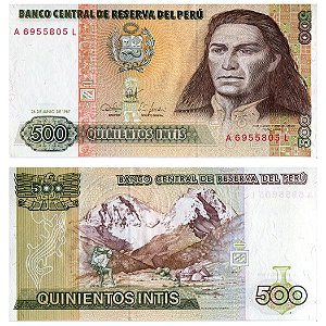 Peru - Cédula de 500 Intis 1987 - P-134b - FE