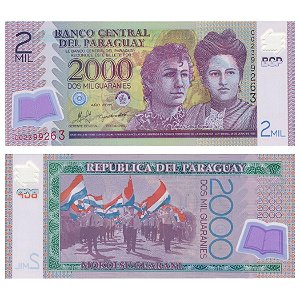 Paraguai - Cédula de 2000 Guaranis 2011 - P-228c - Polimero - FE