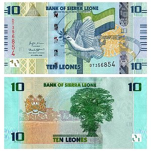 Serra Leoa - Cédula de 10 Leones 2022 - P-37a - National Map - FE