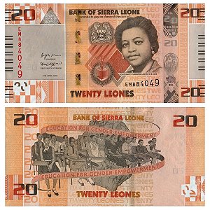 Serra Leoa - Cédula de 20 Leones 2022 - P-38a - Constance Cummings - FE