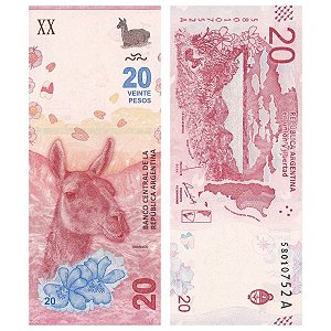 Argentina - Cédula de 20 Pesos 2017 - P-361a - Guanaco - FE