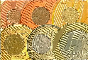 Cartela com a Série completa do Real 2001 - Ano Raro - Circuladas